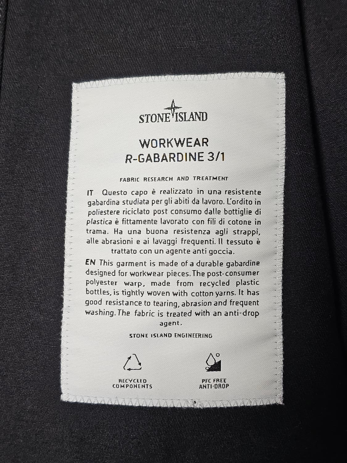 스톤아일랜드 WORKWEAR R-GABARDINE 3/1 자켓 상품이미지8