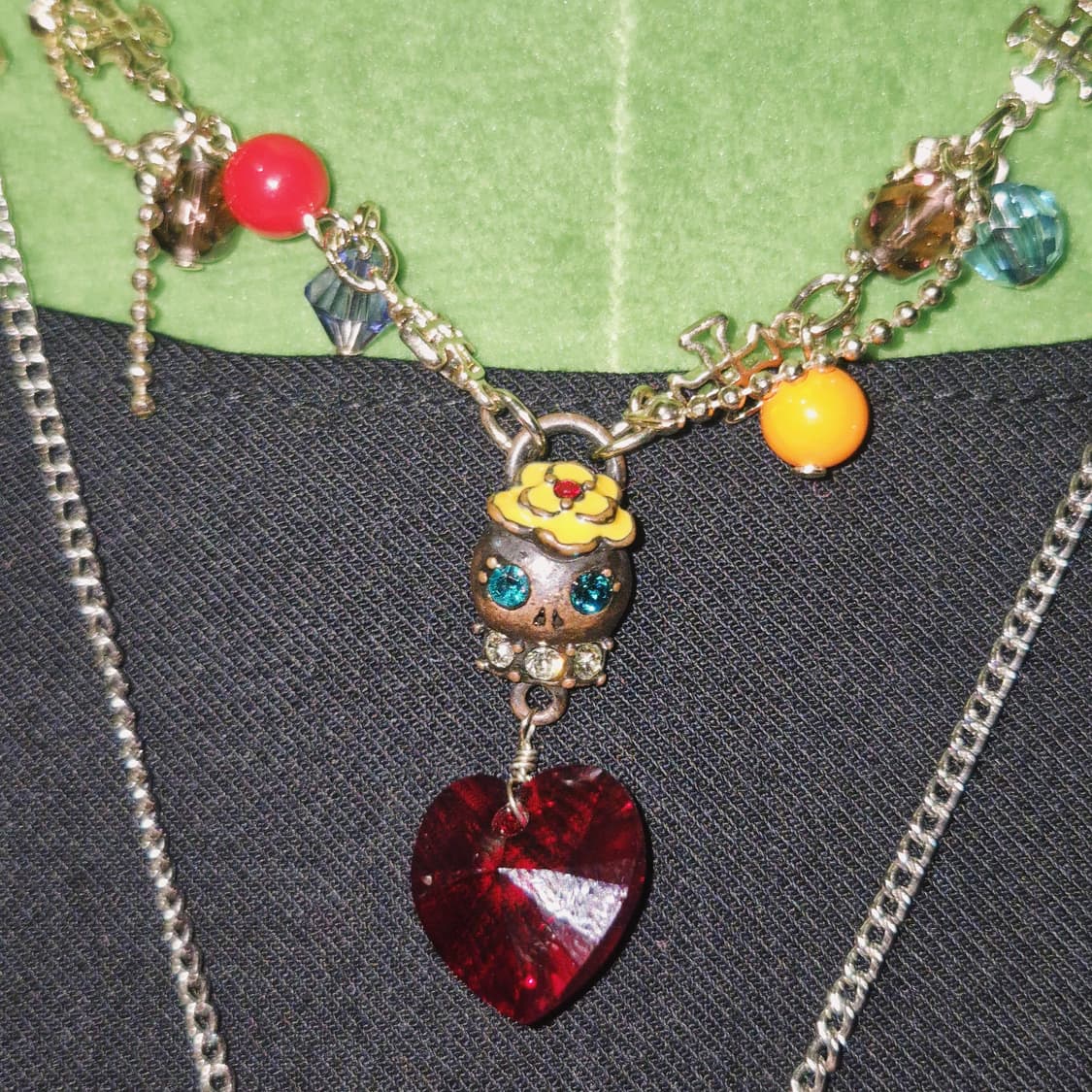 06s 한정 안나수이 스컬&하트 레이어드 목걸이 상품이미지6