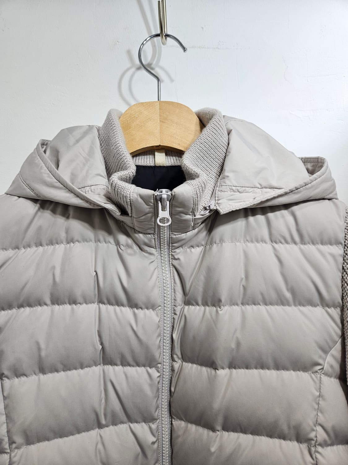 지오스피릿(GeoSpirit) 여성구스다운 니트배색 패딩자켓 상품이미지2