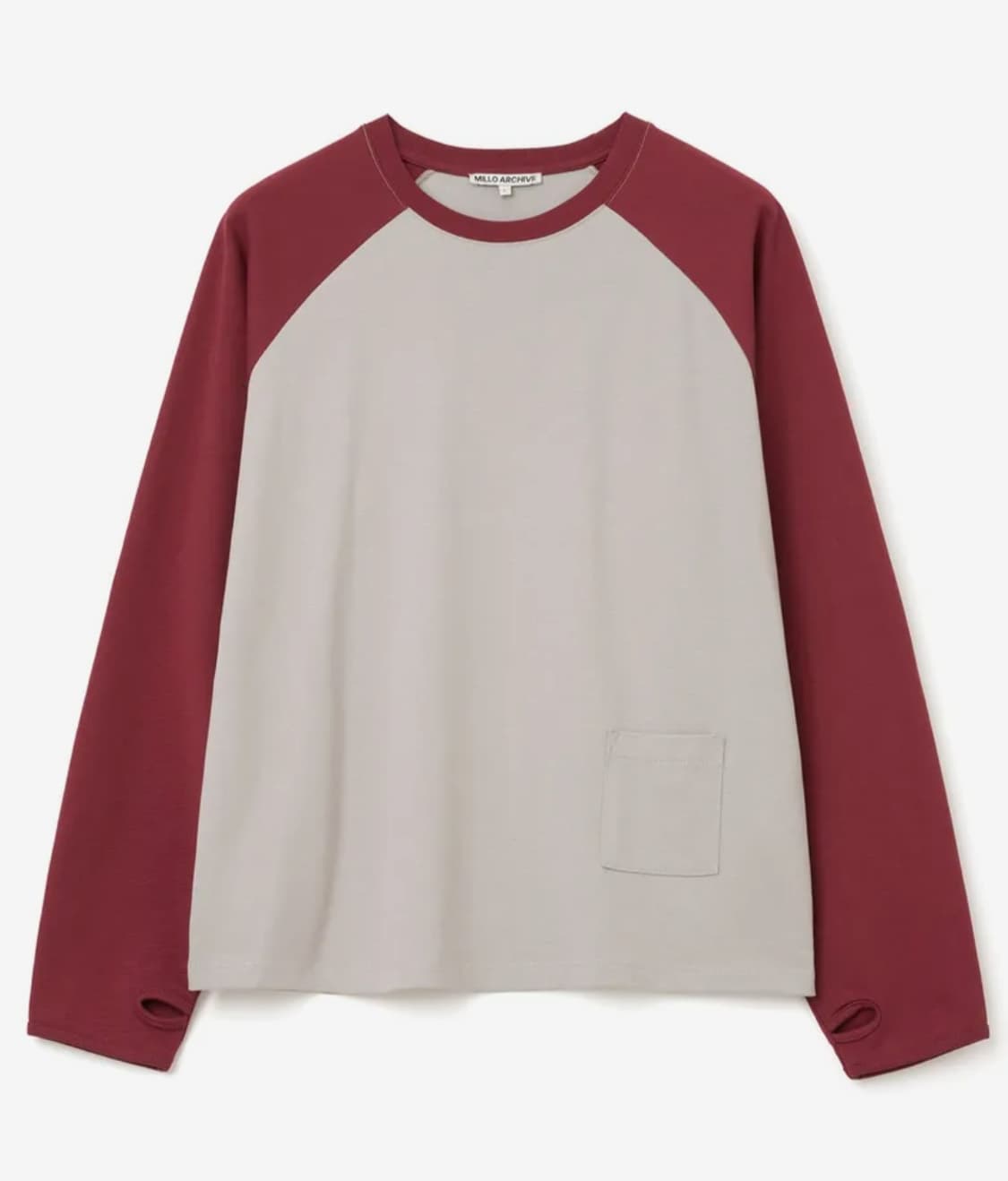 [M] 미들 포켓 래글런 롱 슬리브 [버건디] 상품이미지1