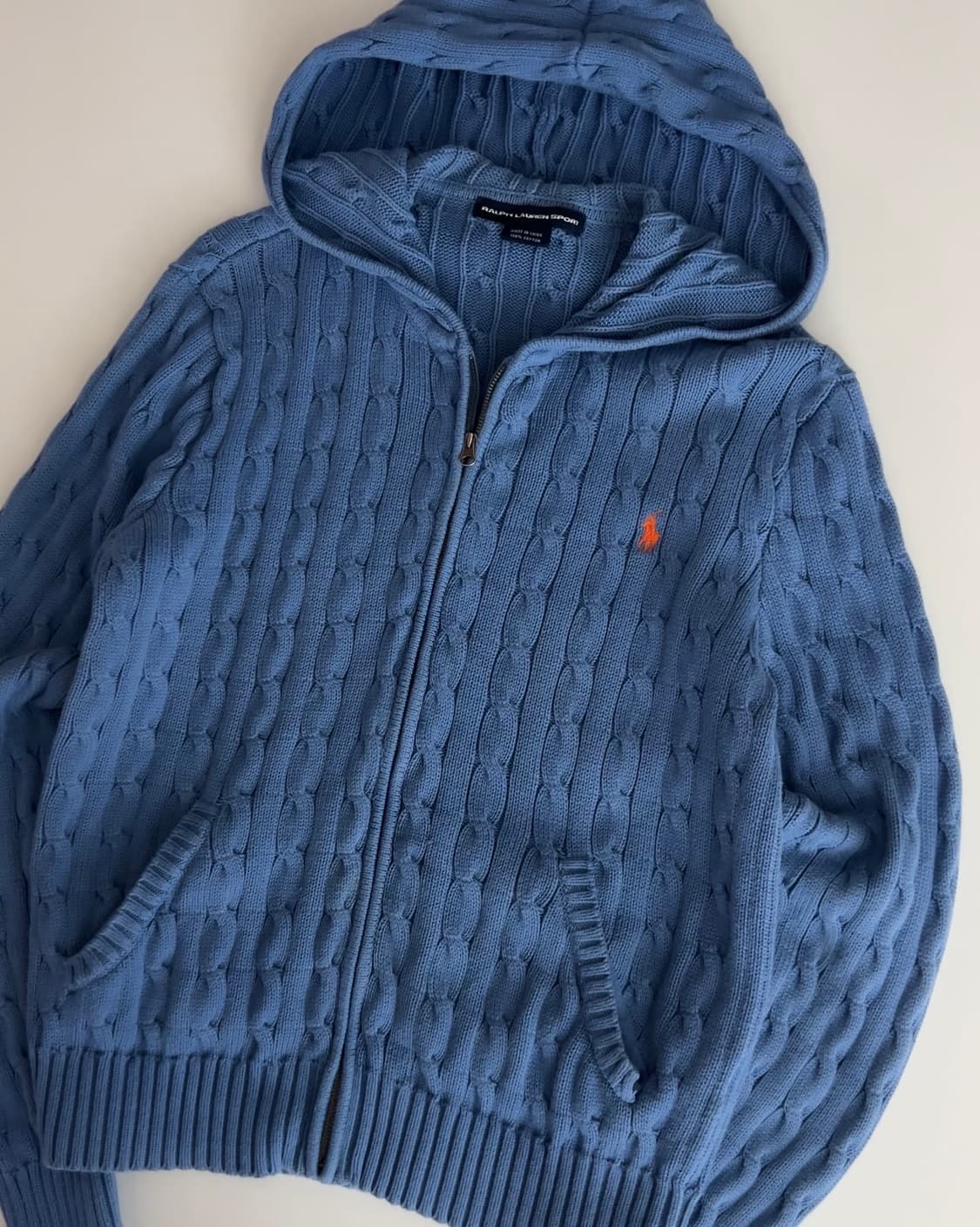 폴로 랄프로렌 여성 케이블 후드 니트 집업 상품이미지2