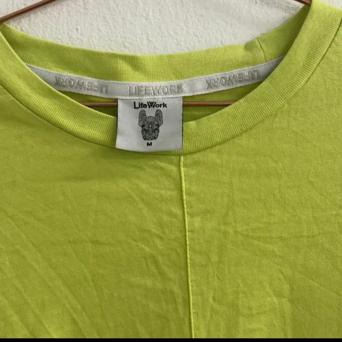 라이프워크 오버핏 라임 불독 레터링 티셔츠 M 상품이미지2