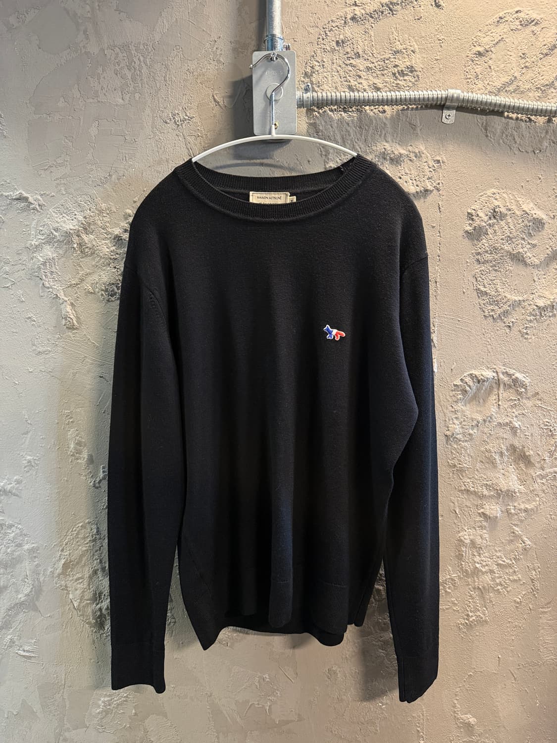 메종 키츠네 트리컬러 폭스 패치 울 니트 블랙 M 상품이미지1