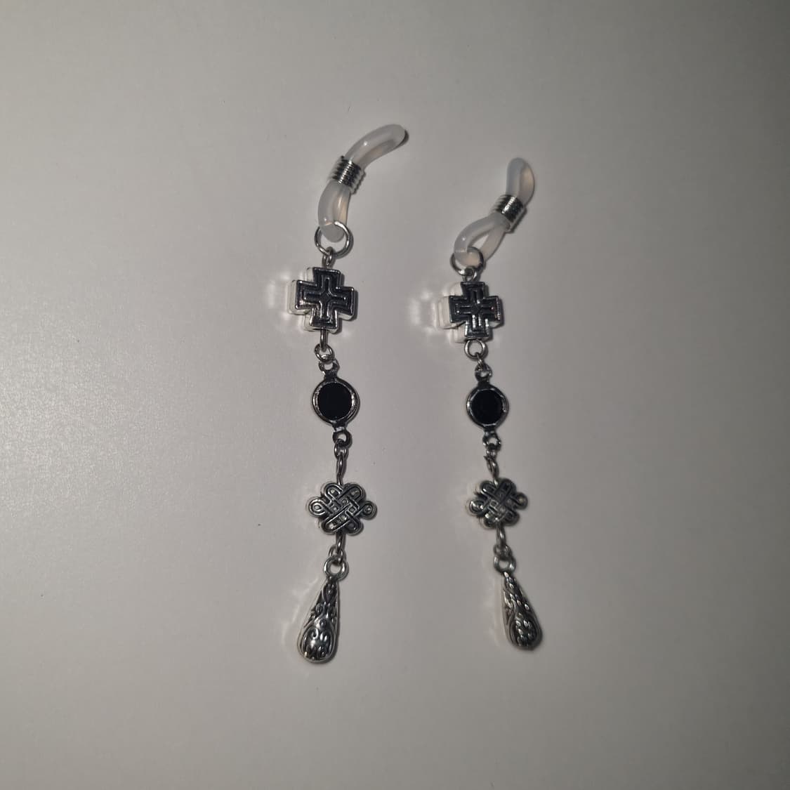 Silver drop glasses charm (white/black) 상품이미지4