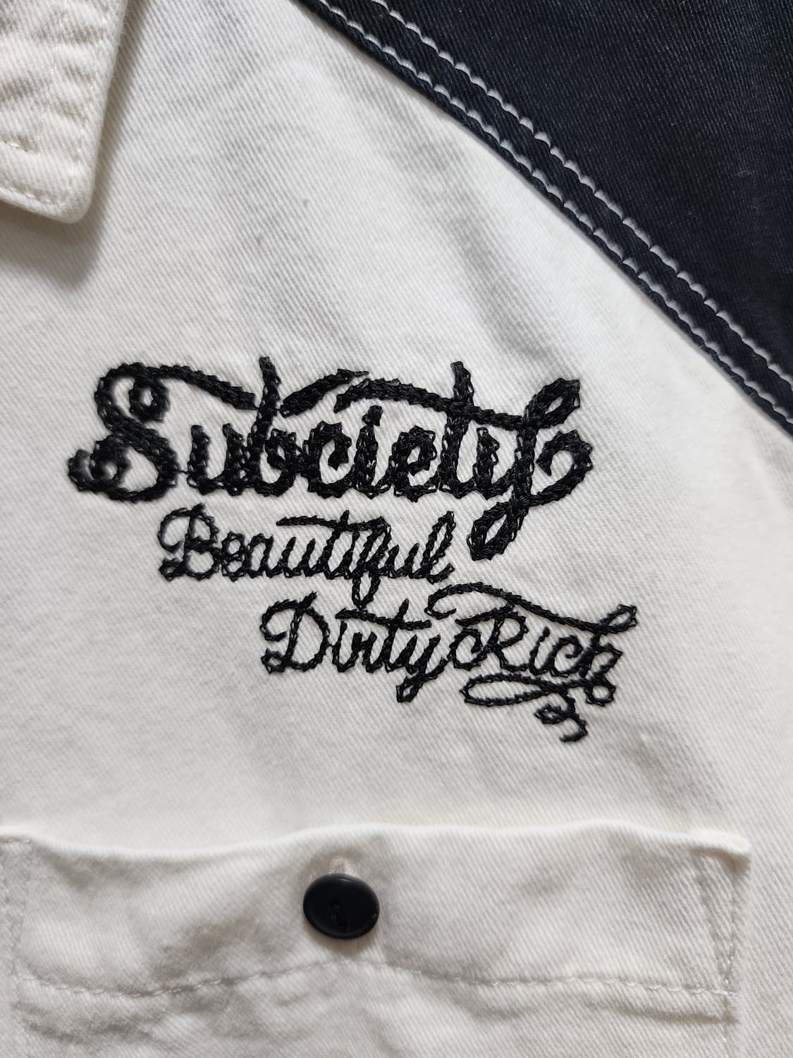 Subciety 레터링 오레오배색 스트릿 셔츠 상품이미지3