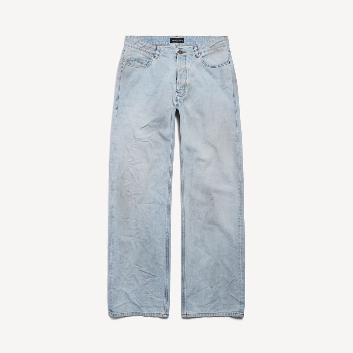 [발렌시아가] 남성 디스트레스드 릴렉스 핏 팬츠 라이트 블루 상품이미지1