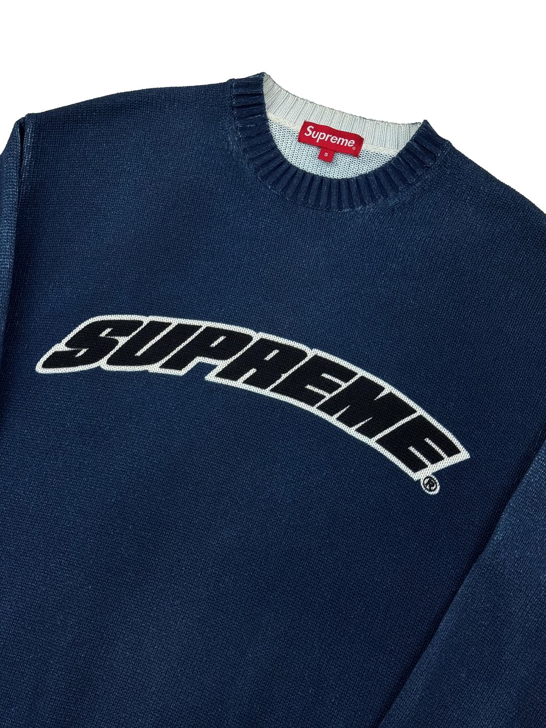 슈프림 프린트 워시드 스웨터 네이비 상품이미지2