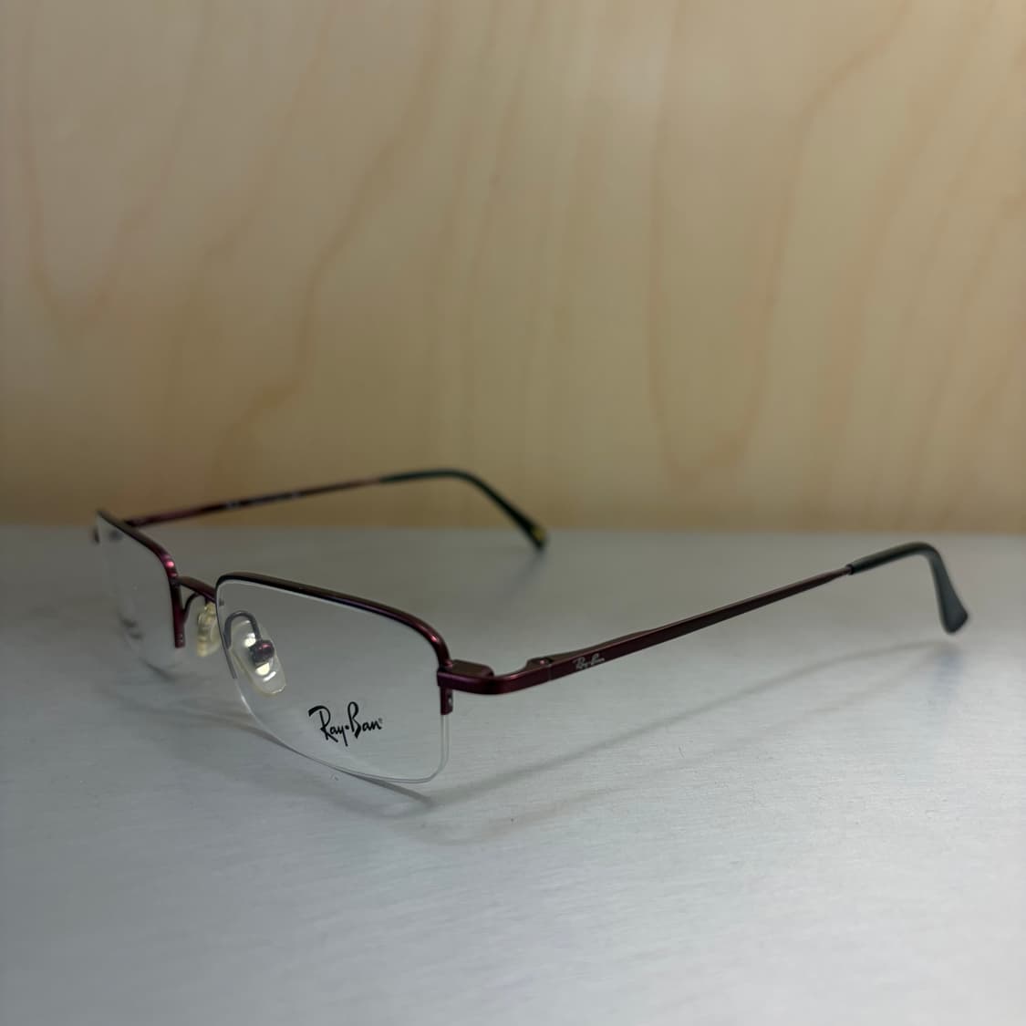 레이벤 RB 6036-V 2517 버건디 하프림 반무테 안경 상품이미지3