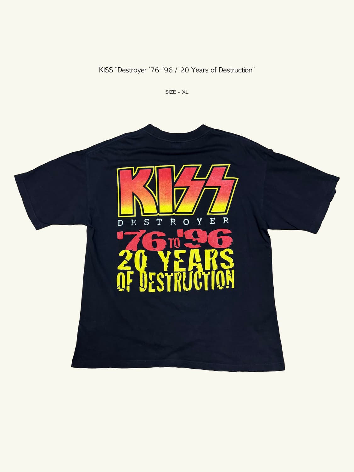 KISS “Destroyer ’ band t shirt XL 상품이미지2
