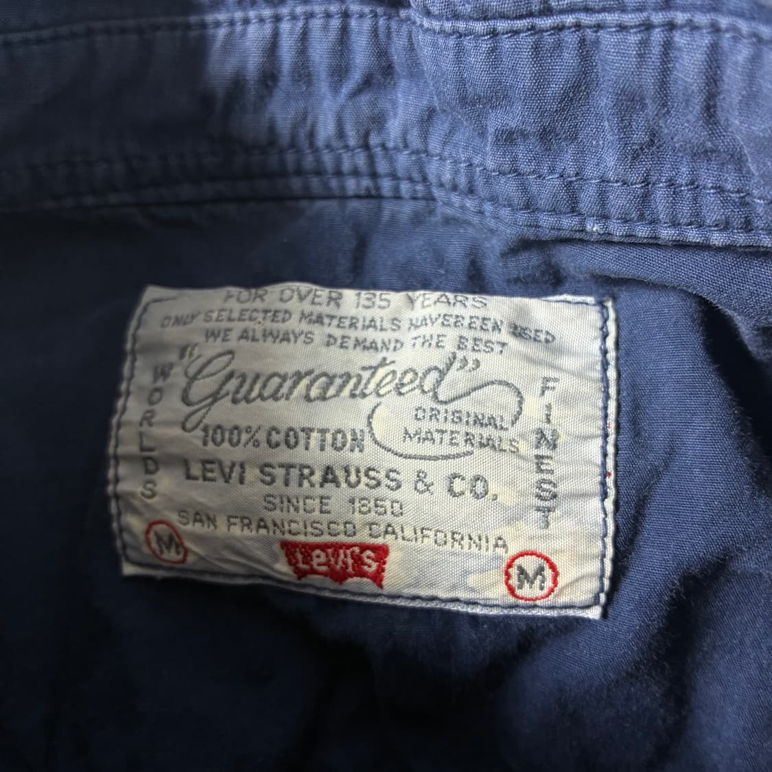 Levi's  리바이스 90,s 레드탭 코튼 네이비 셔츠  상품이미지4