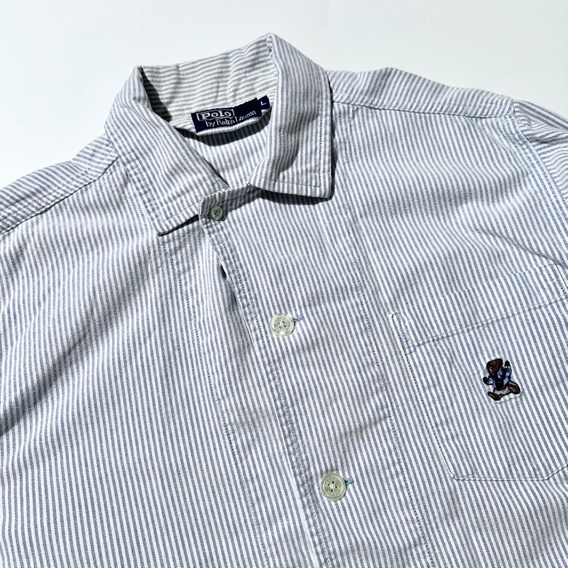 폴로 랄프로렌 폴로베어 스트라이프 옥스포드 커버올 셔츠 자켓 상품이미지3