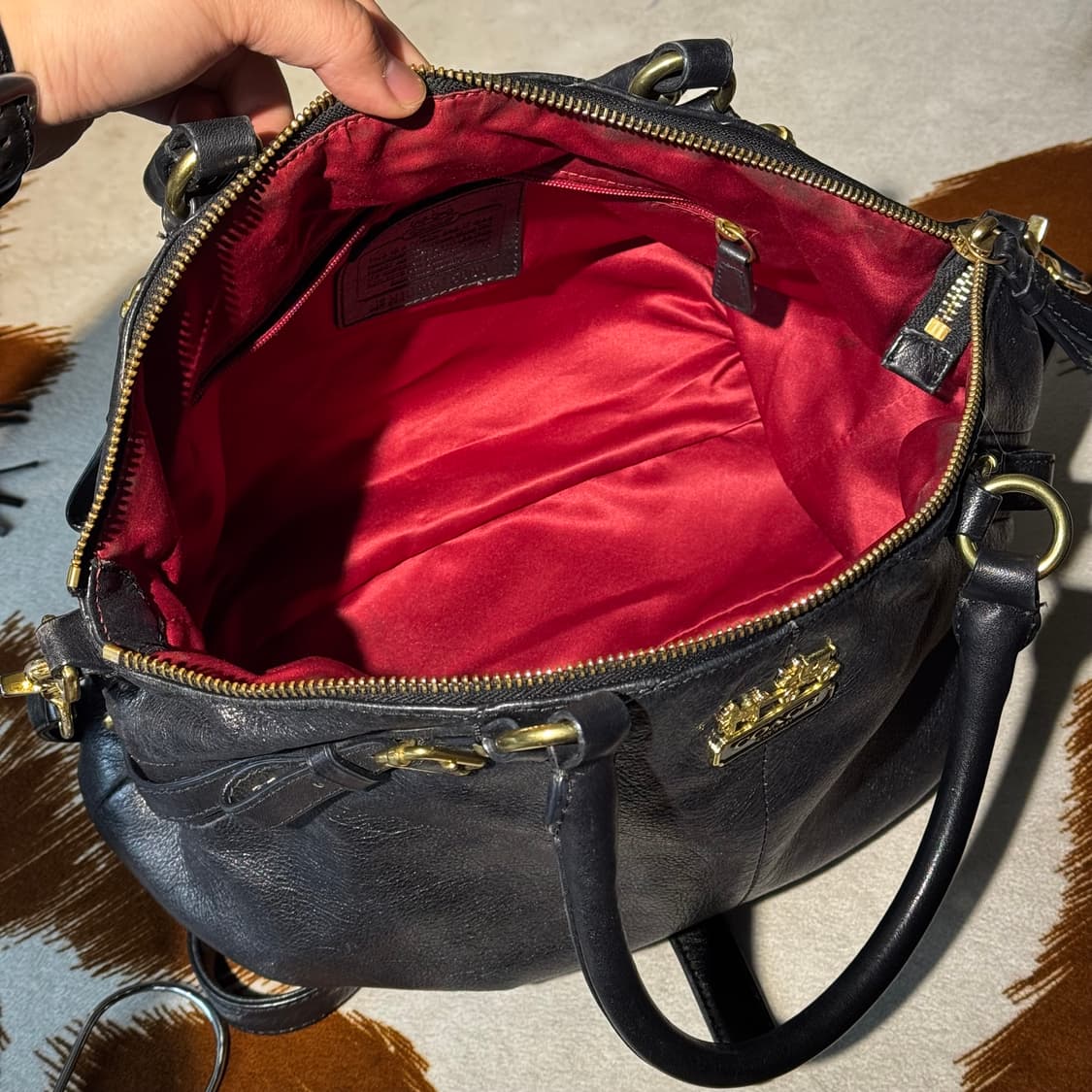 코치 레더 숄더백 크로스백 블랙 y2k 상품이미지5