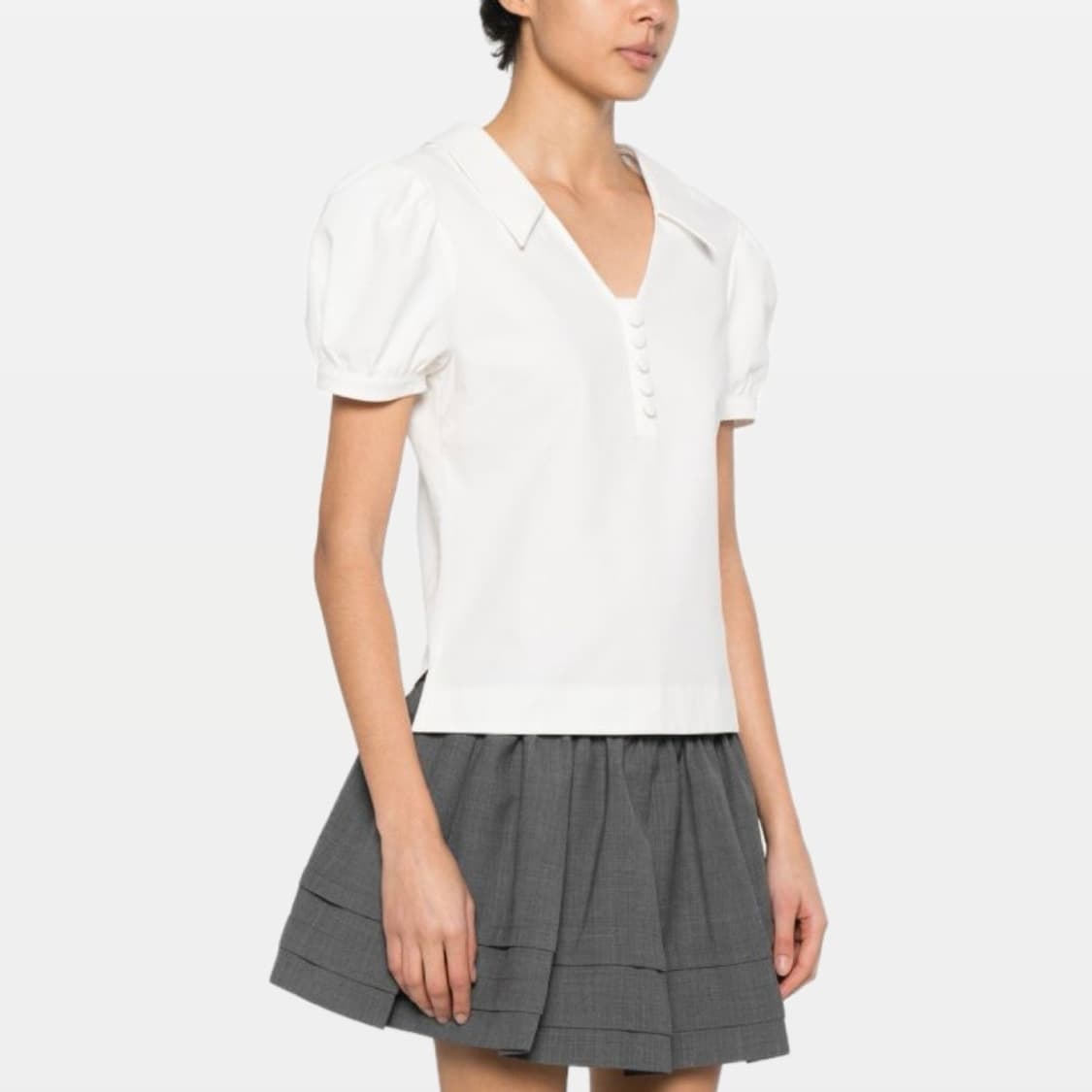 [8,10]슈슈통 퍼프 블라우스/화이트 상품이미지1