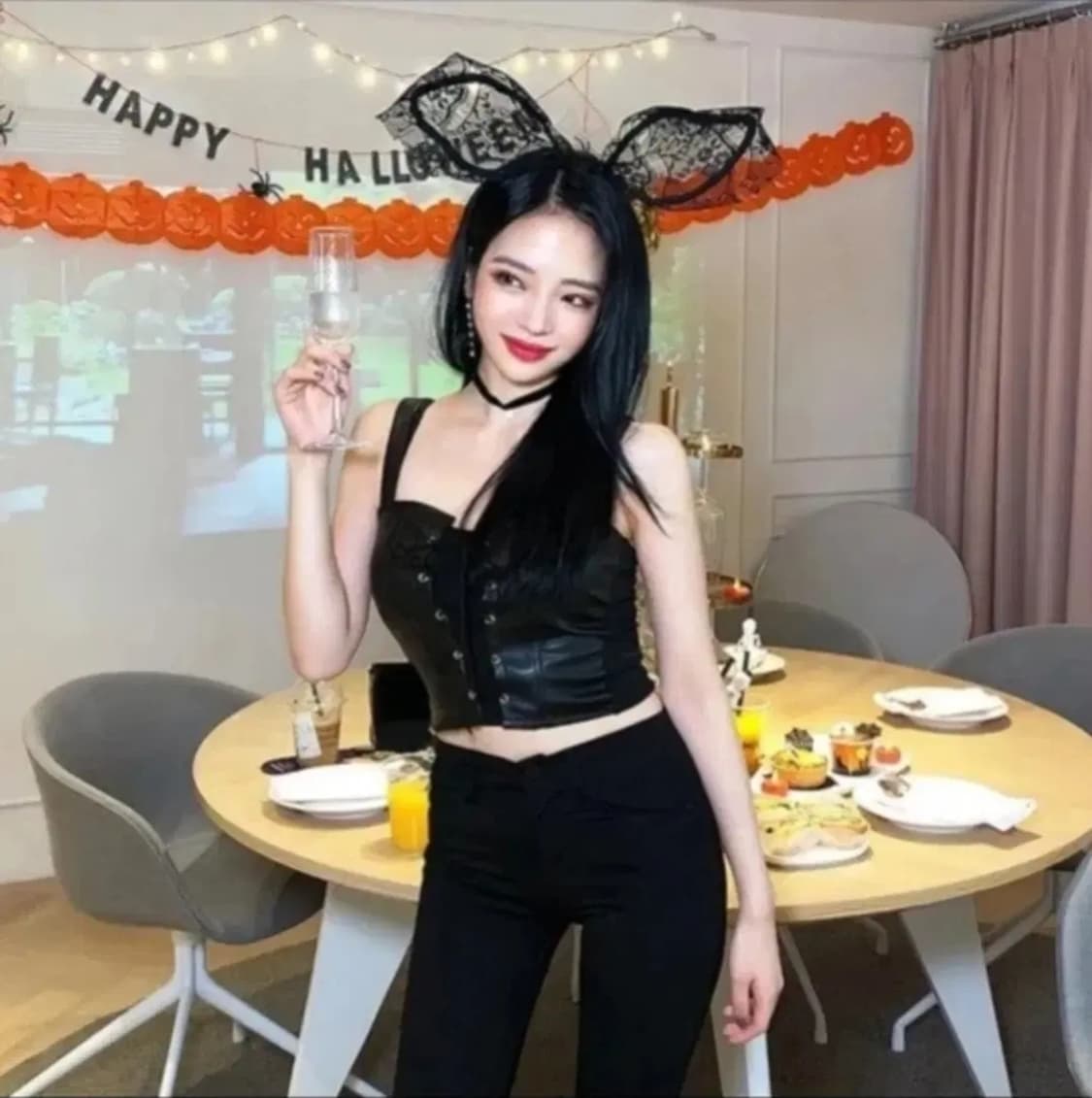 블랙 가죽 코르셋 뷔스티에 쓰리타임즈 플노팔 보헤미안서울 트리밍버드 상품이미지2