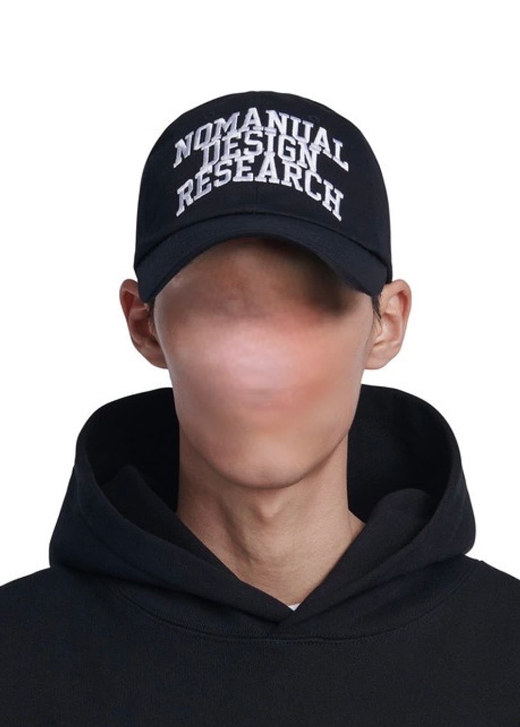 노메뉴얼 아치형 영어 레터링 볼캡 모자 블랙 스트릿 패션 더현대 팝업 상품이미지2