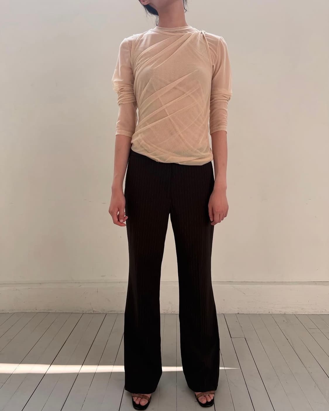 Teak 티크 레이어드 메쉬 탑 mesh top 상품이미지7