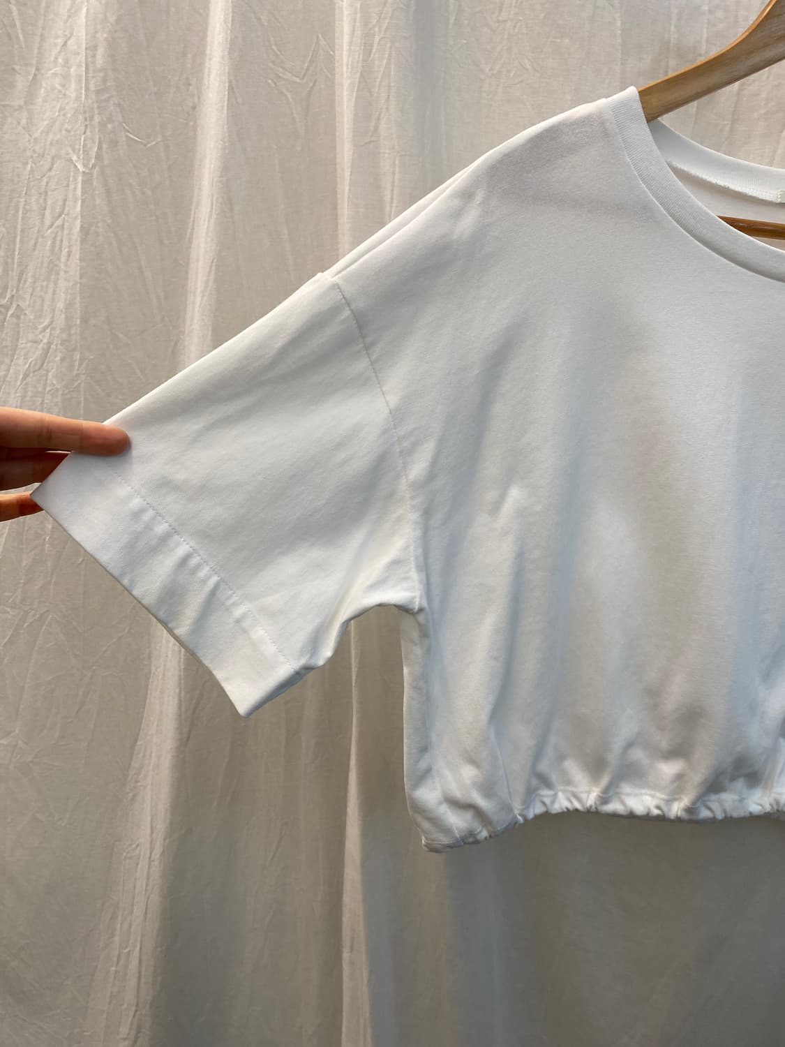 GU 화이트 크롭반팔티셔츠(L) 상품이미지6