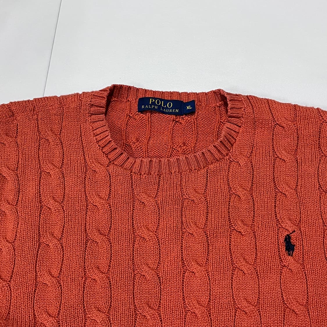 [정품] 폴로 당근 / 네이비포니 꽈배기 니트 [ XL ] 상품이미지3