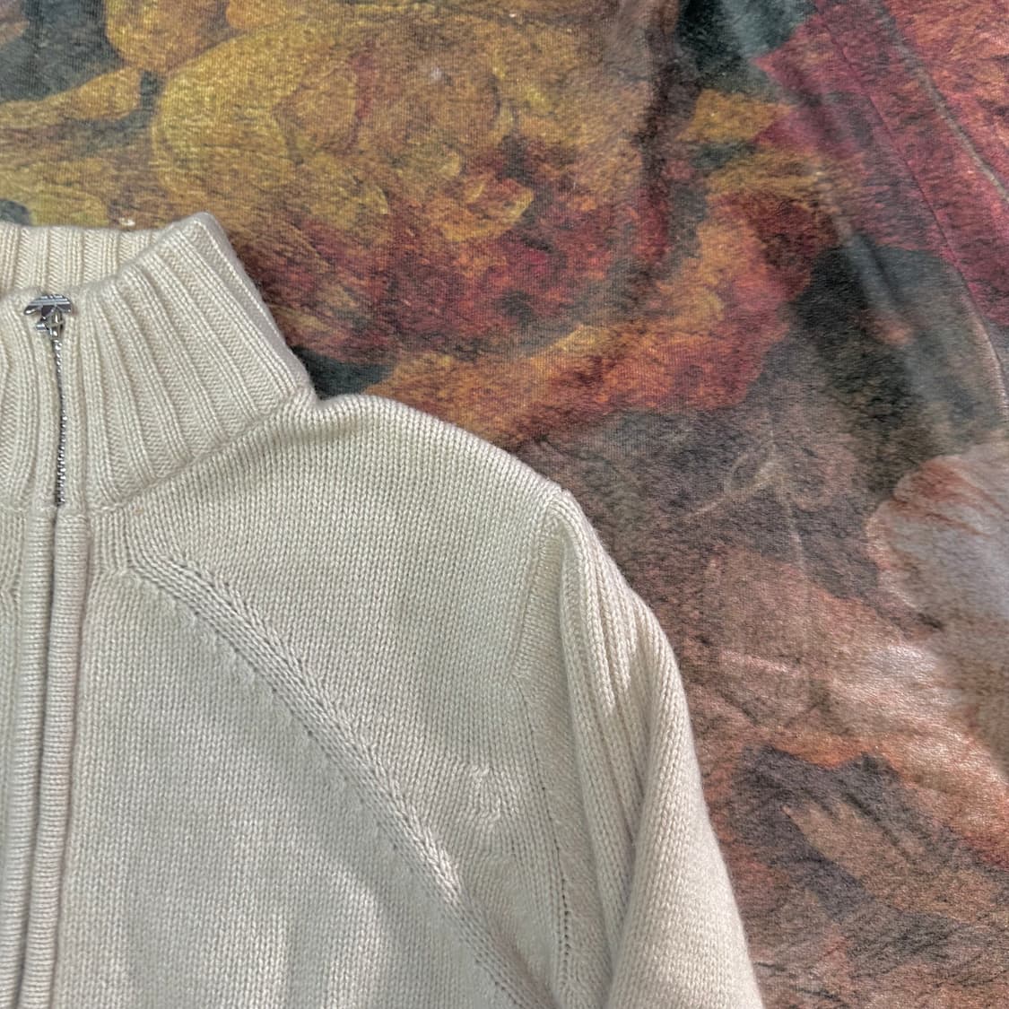 아디다스 빈티지 올드스쿨 아이보리크롭니트집업 M 상품이미지2