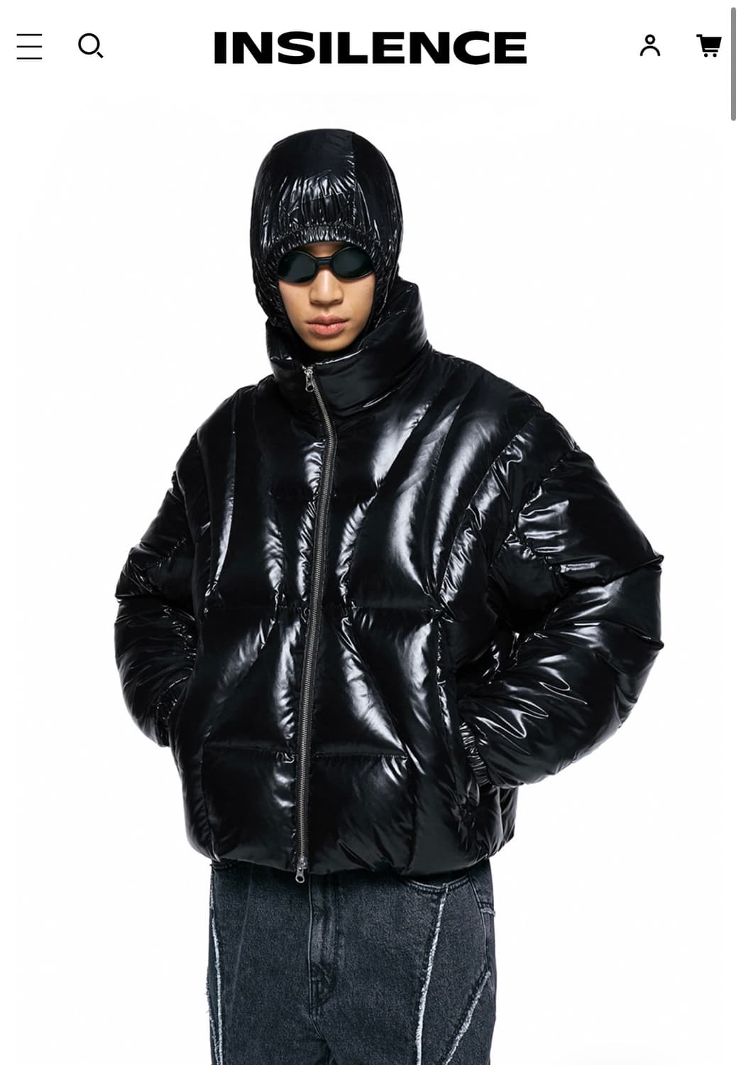 인사일런스 웨이브라인 덕 다운 패딩 자켓 블랙 L 상품이미지3