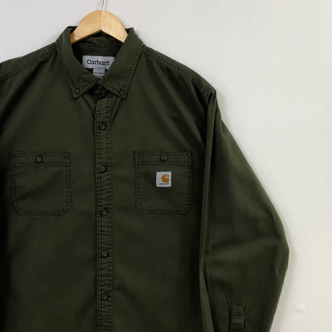 XL 칼하트 카키 워크 셔츠 상품이미지1