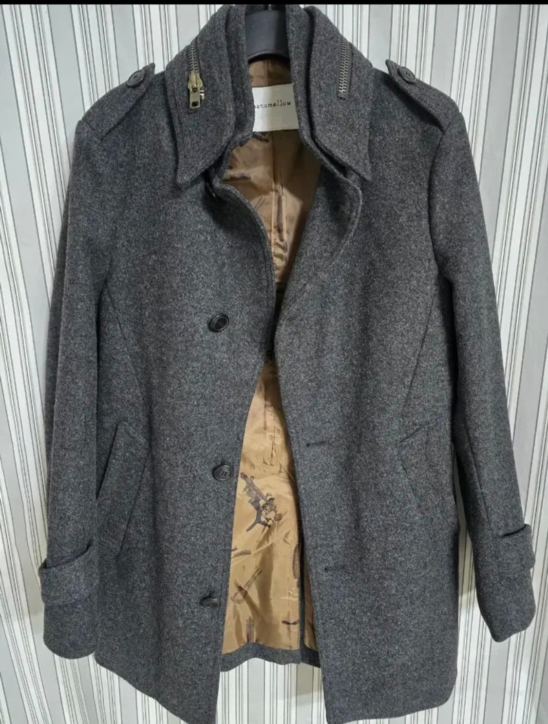 (100) 커스텀멜로우 남성 모혼방 하프코트 상품이미지2