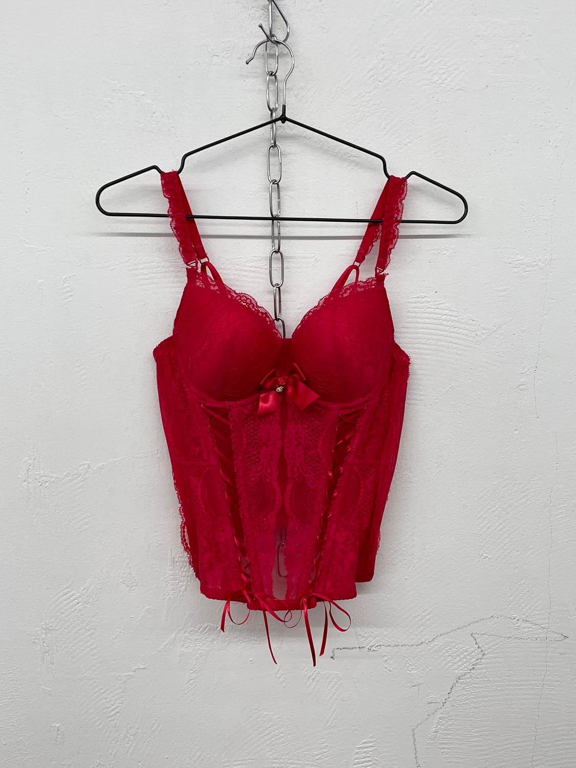 에블린 레드 아일렛 자수 코르셋 상품이미지4