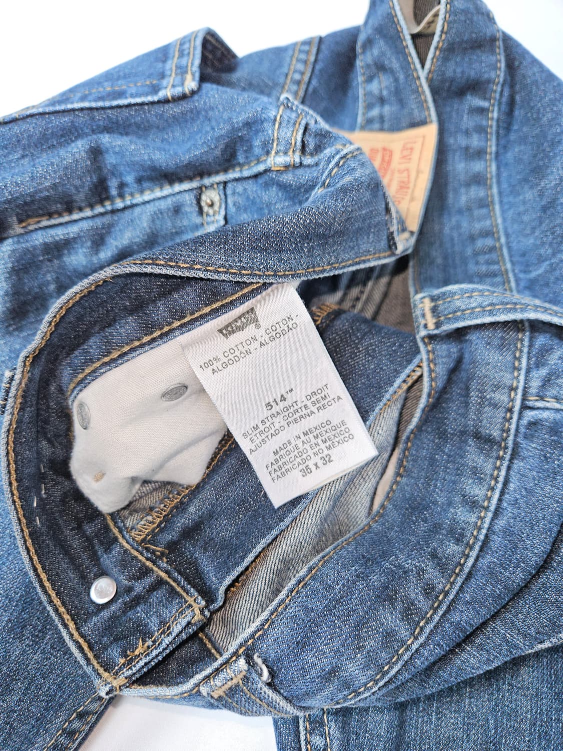 00s 리바이스 514 워싱 데님팬츠 부츠컷 스트레이트진 빈티지 35 상품이미지6