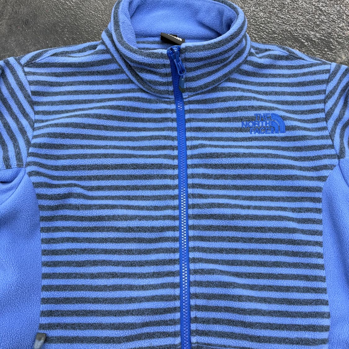 (100)노스페이스 스트라이프 블루 플리스 자켓 상품이미지3