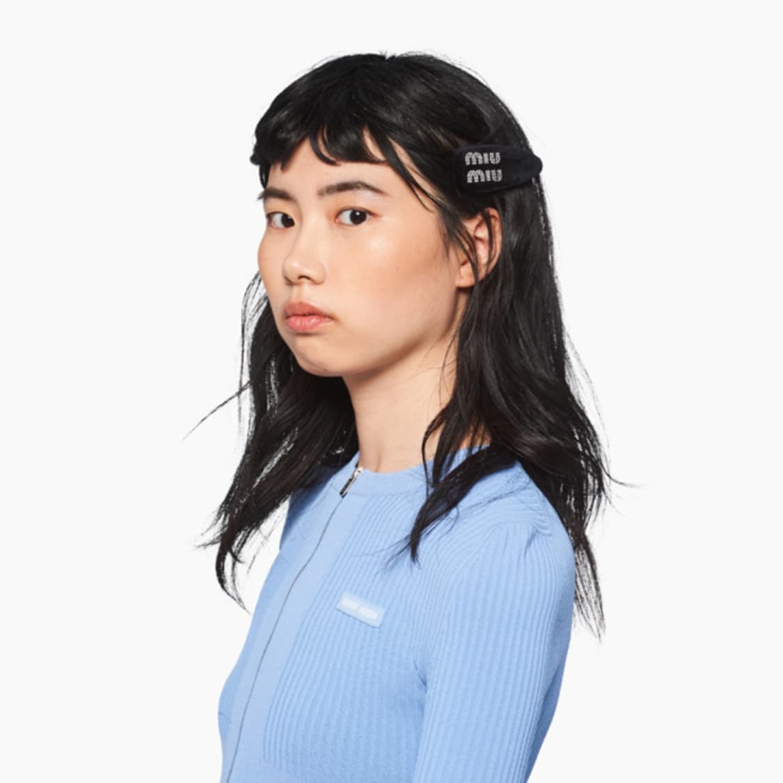 (새상품) 미우미우 벨벳 헤어핀 아이리스 컬러 상품이미지3