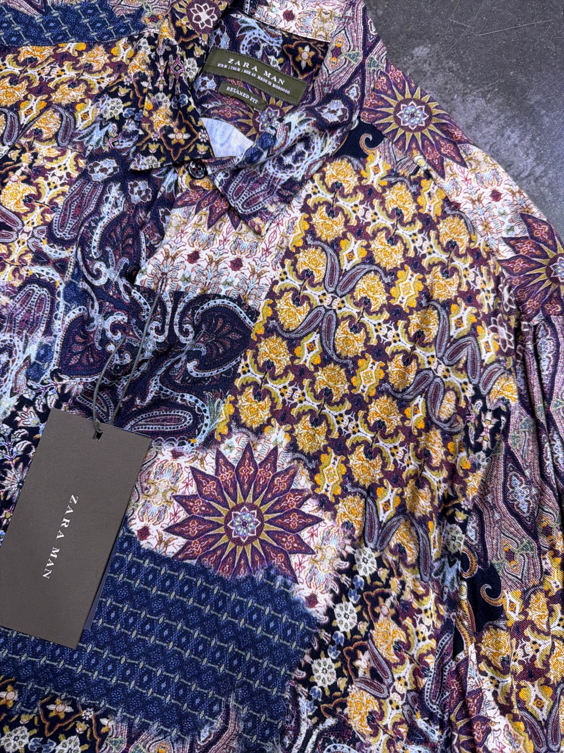 자라 페이즐리 에스닉 패치워크 프린팅 릴렉스핏 셔츠 M 상품이미지4
