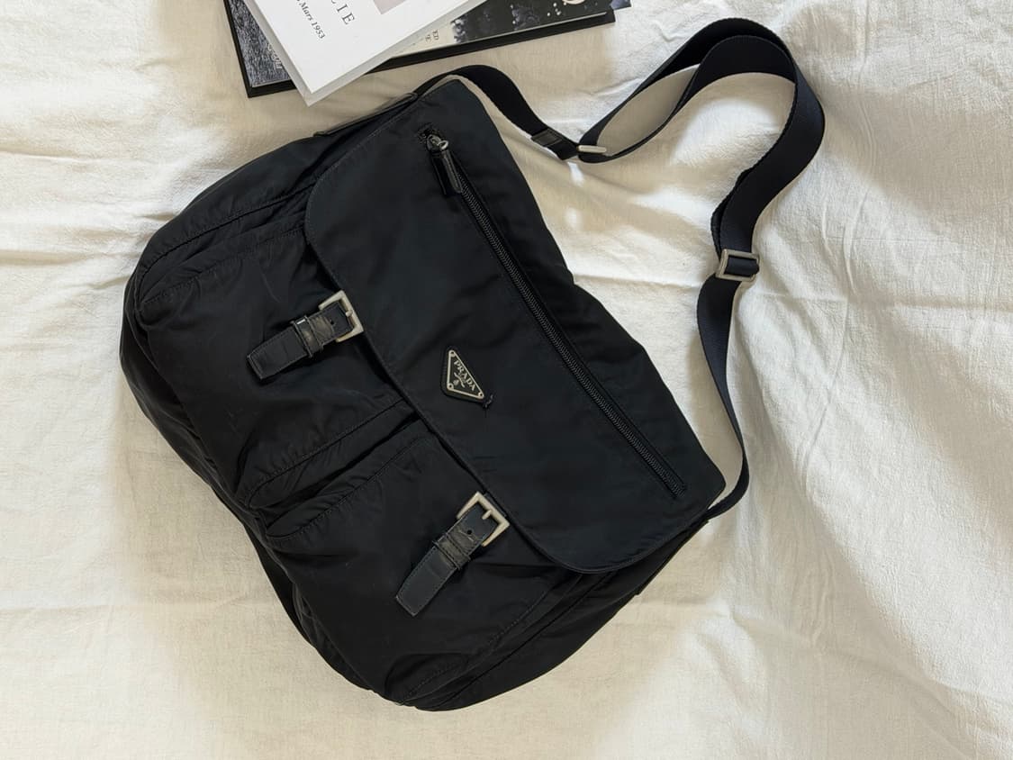 정품 프라다 투포켓 메신저백 크로스백 숄더백 블랙 상품이미지1