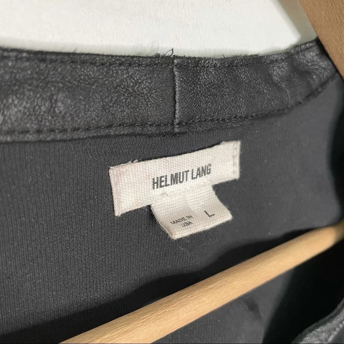 헬무트 랭 블랙 가죽 트림 바이커 재킷 상품이미지8