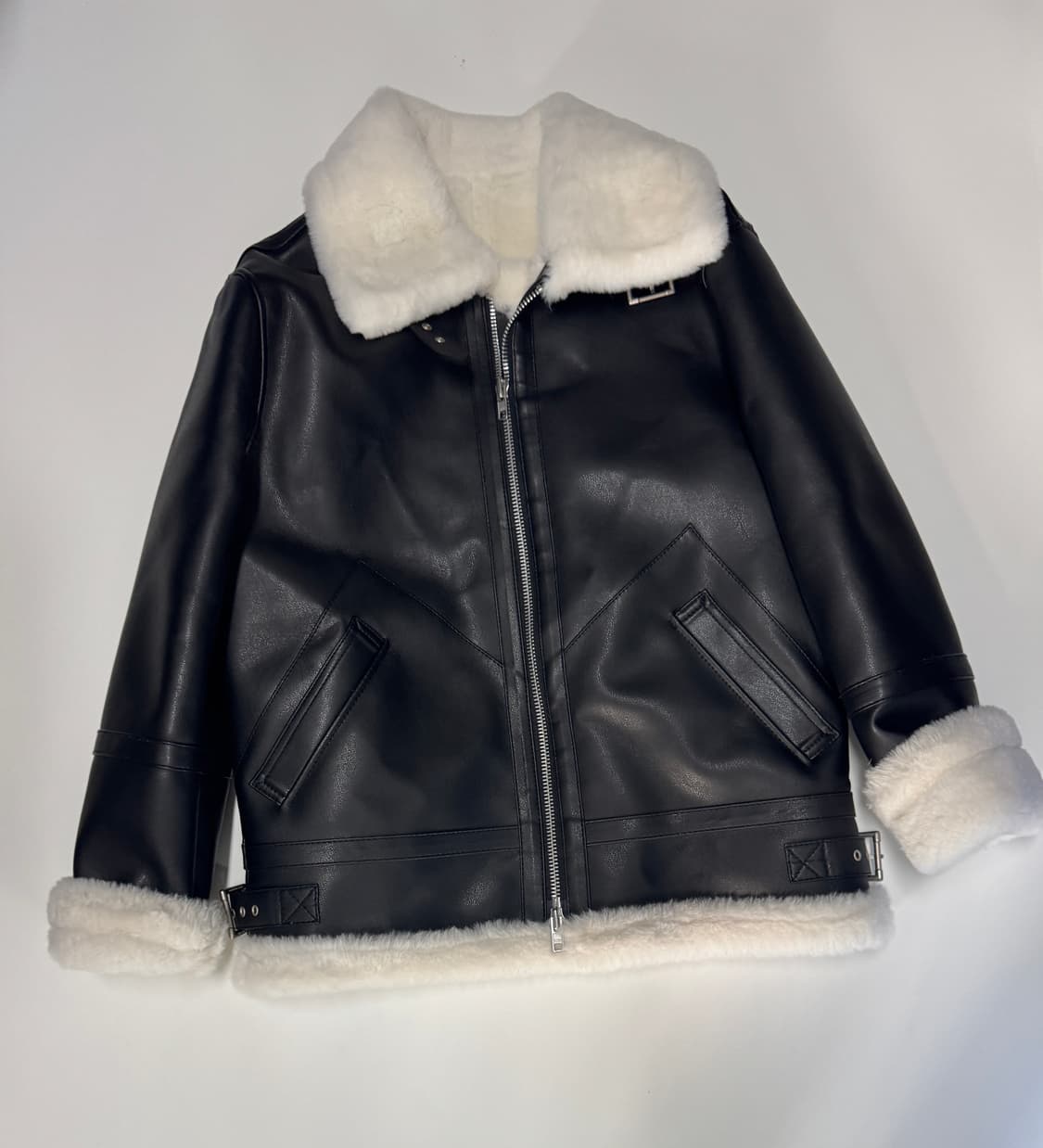 강추!! 도프제이슨 솔리드 무스탕 자켓 블랙 상품이미지1