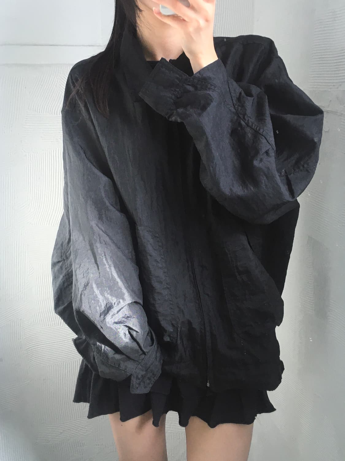 Issey Miyake 이세이미야케 하이 블랙컬러 나일론 자켓 상품이미지3