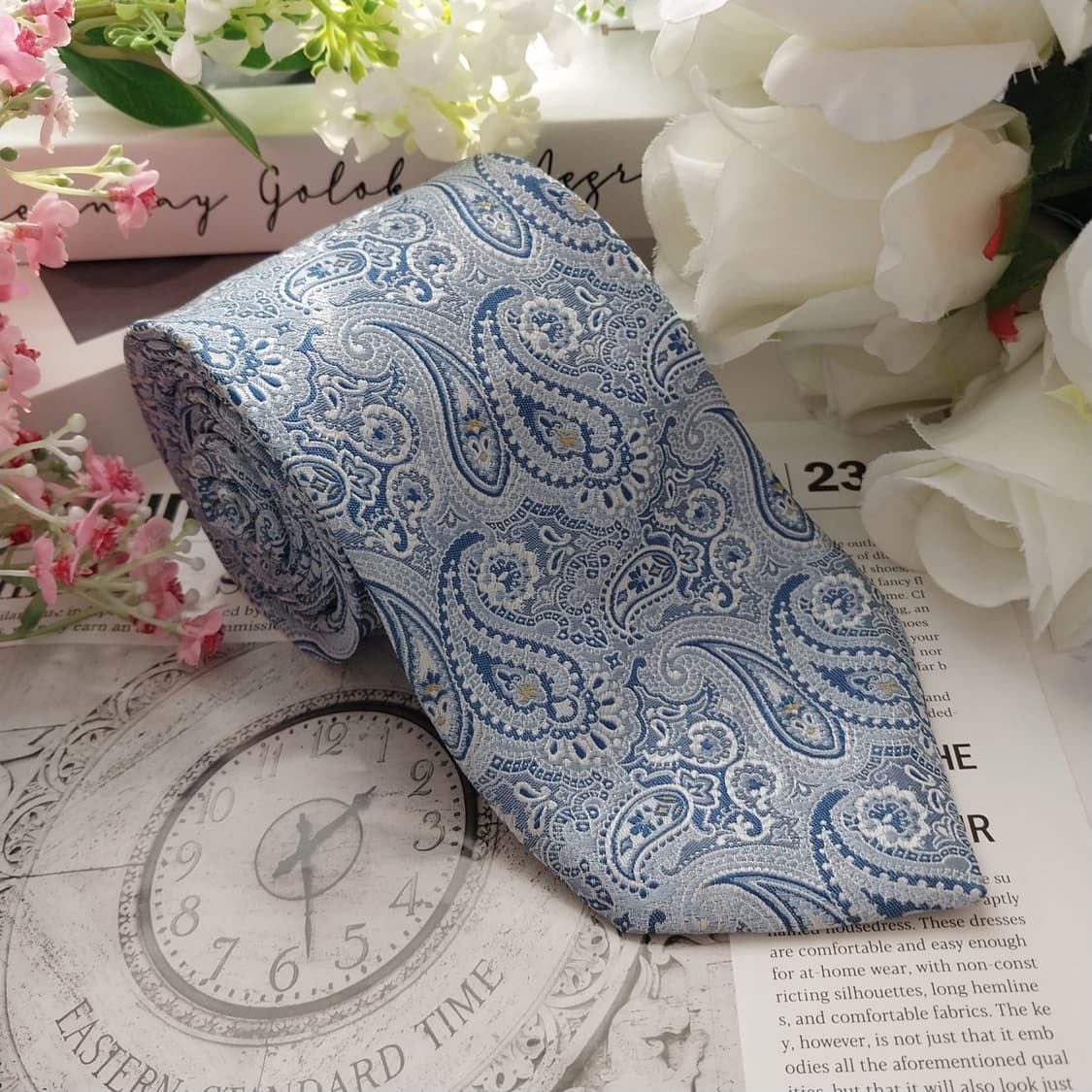 까날리 실크 페이즐리 자카드 넥타이 9.1cm A+등급 K1605
 상품이미지2