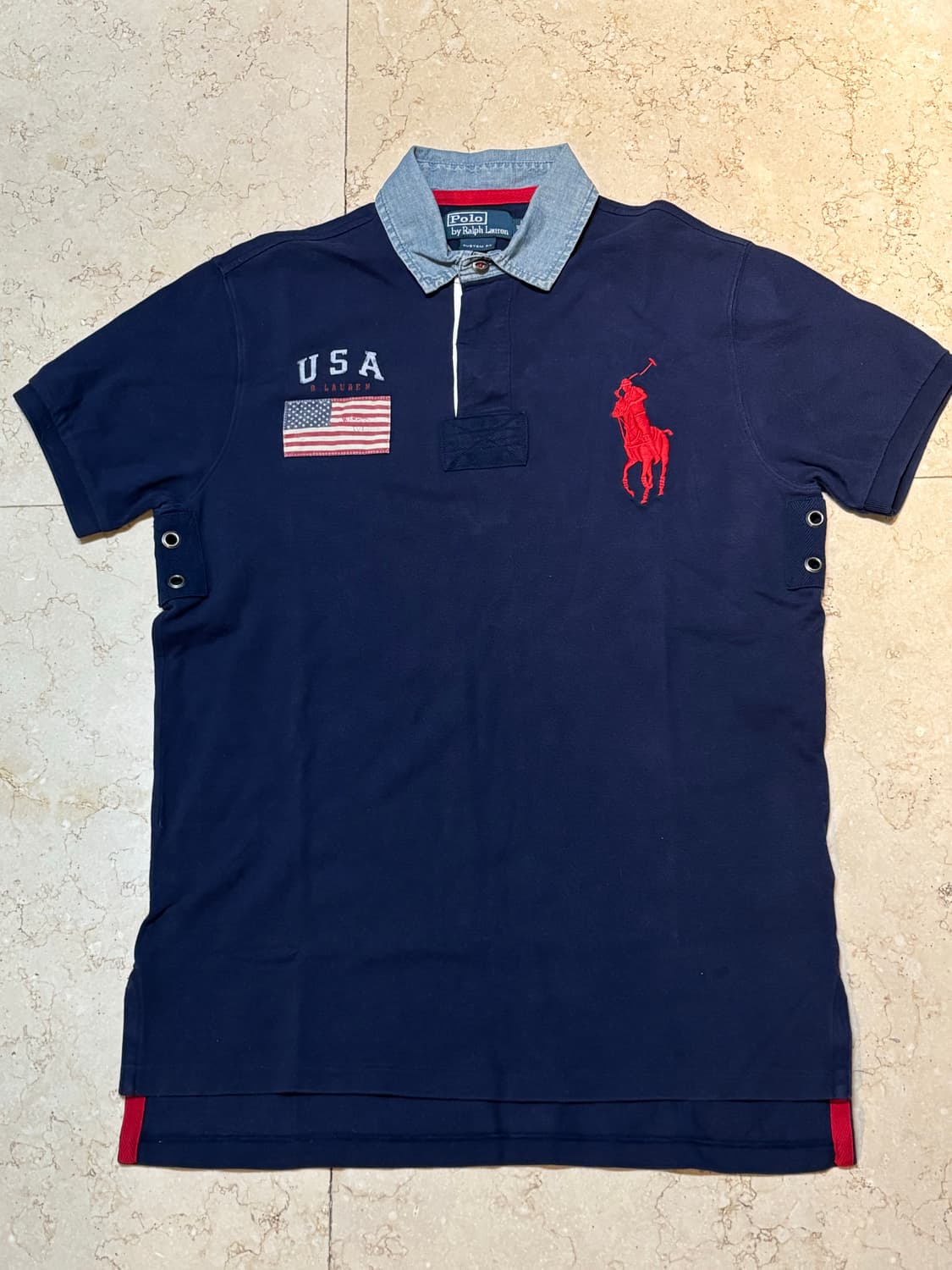 폴로 랄프로렌 빈티지 빅포니 usa 성조기 카라티 상품이미지1