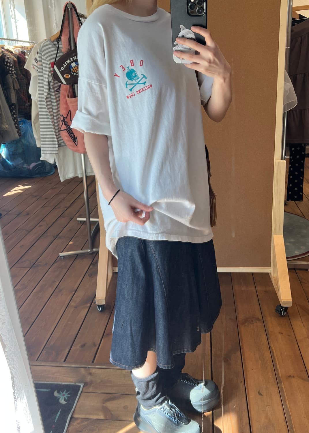 오베이 화이트 스켈레톤 반팔 상품이미지4