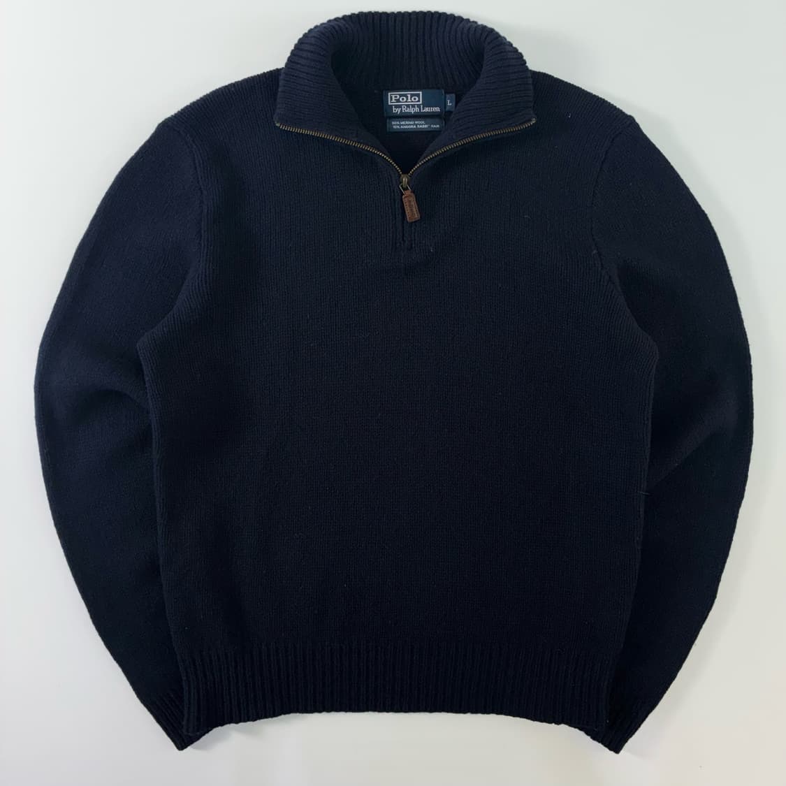 Polo  폴로 랄프로렌 메리노울 앙고라 네이비 반집업 니트  상품이미지1