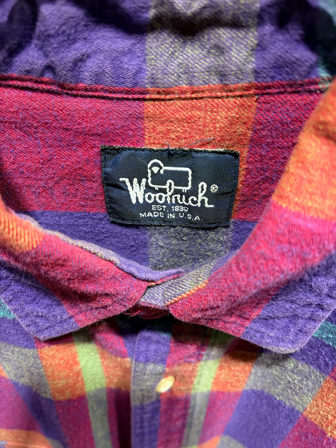 XXL Woolrich USA 울리치 퍼플 체크패턴 울 셔츠 상품이미지5