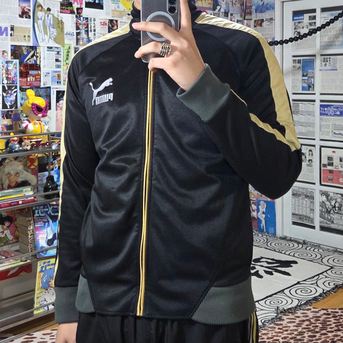 푸마 배색 블랙 트랙탑 져지 상품이미지2