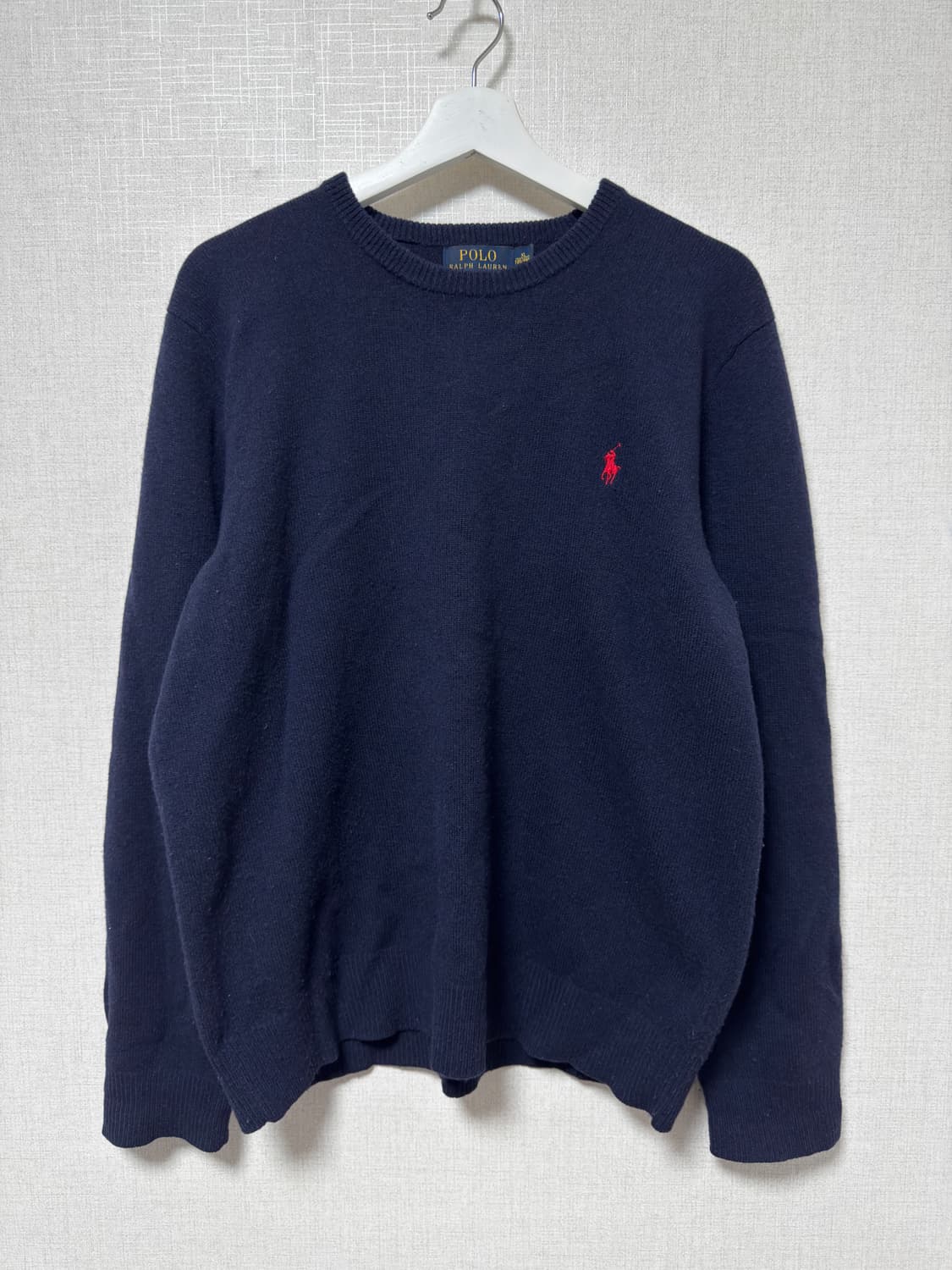 폴로 랄프로렌 코튼 크루넥 니트 네이비 (레드포니) 상품이미지1