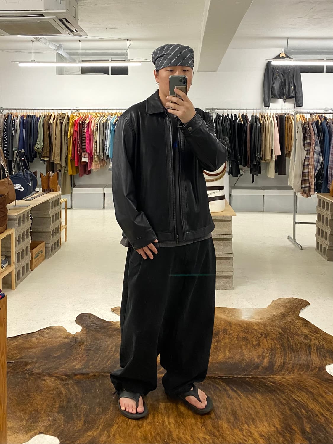 VTG minimal leather jacket 상품이미지1