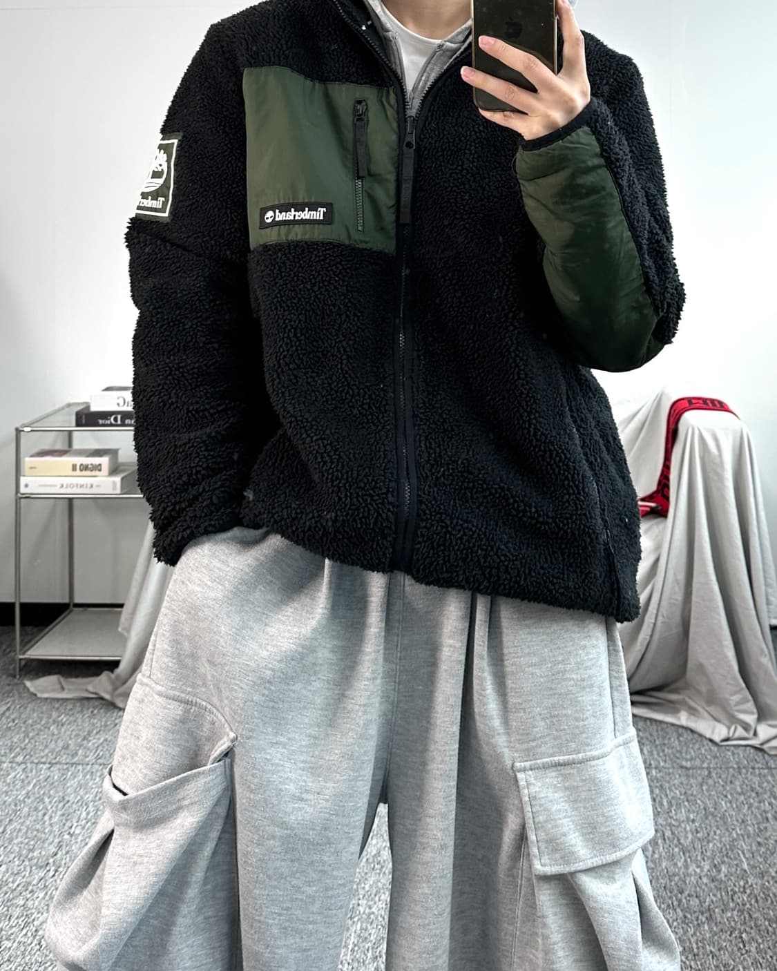 팀버랜드 셰르파 카키 플리스 자켓 L 상품이미지3