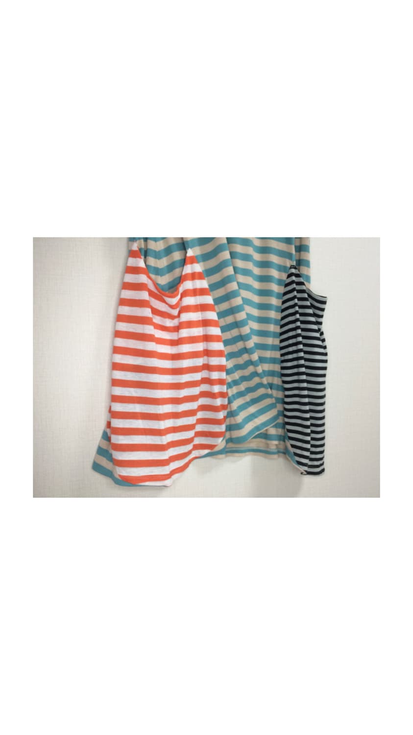 츠모리 치사토 민트 컬러풀 스트라이프 캣 포켓 원피스 티셔츠 상품이미지6