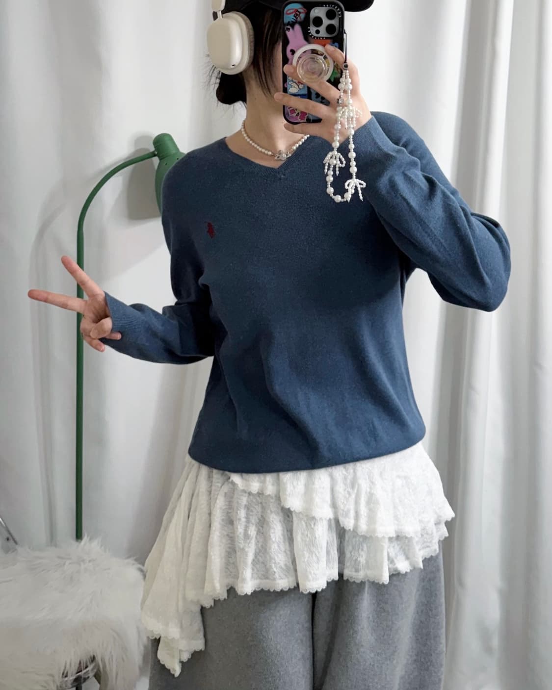 폴로 랄프로렌 블루 브이넥 니트 상품이미지4