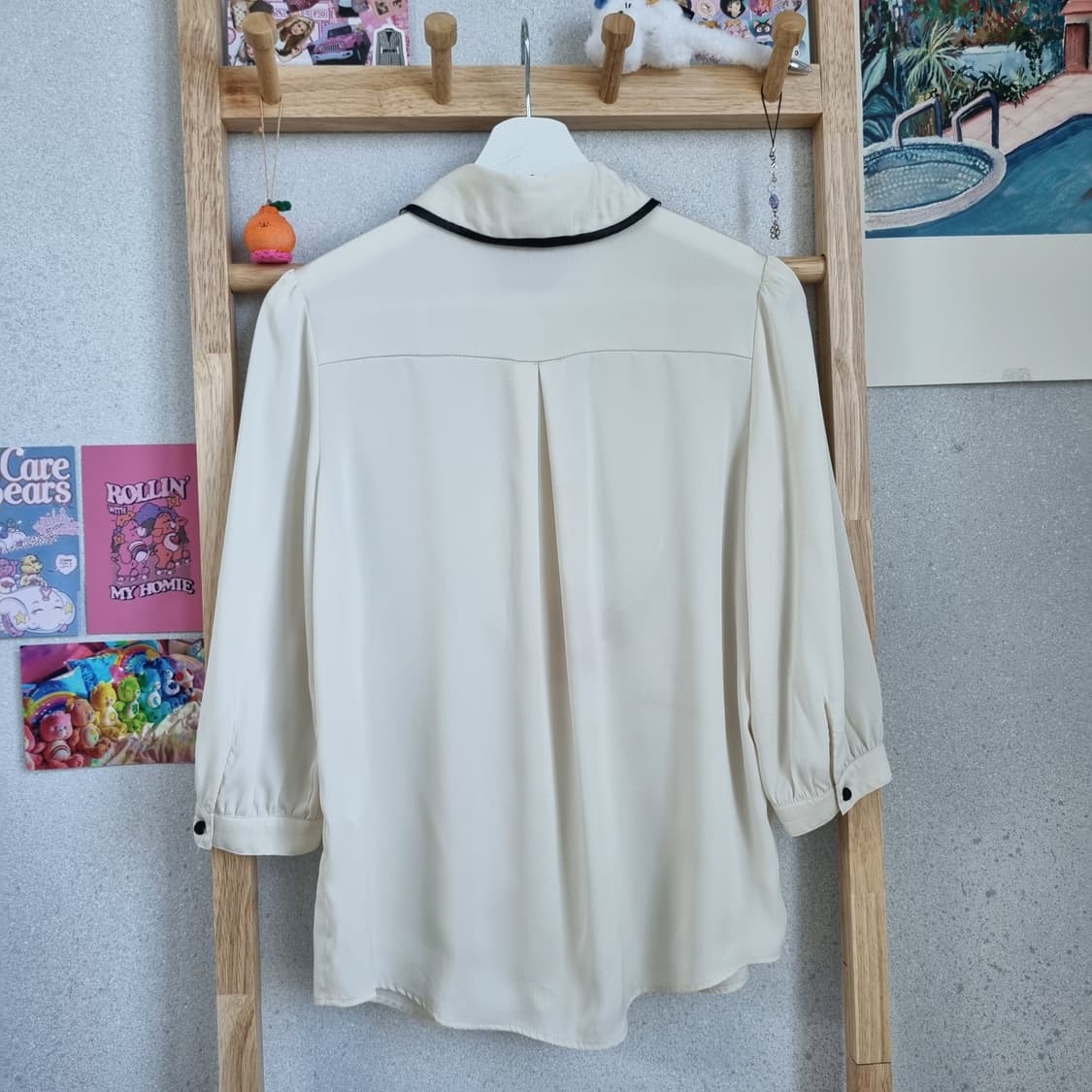 JPN Vintage Tuxedo Collar Blouse 상품이미지5