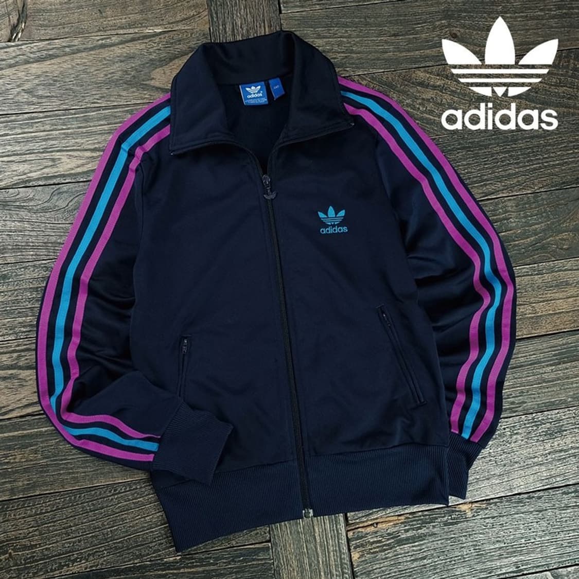 [아디다스] 빅로고 파이어버드 져지 트랙탑 집업 자켓 퍼플 M19192 상품이미지1