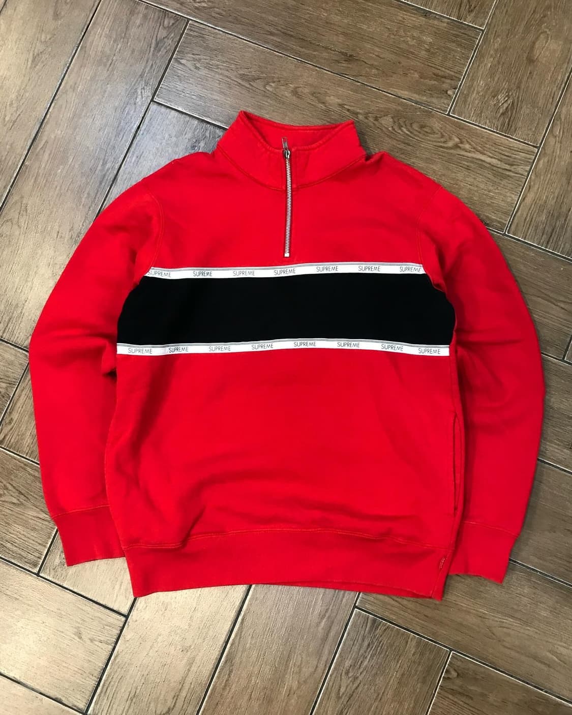 Supreme Logo Stripe Half Zip Sweat Shirt 상품이미지6