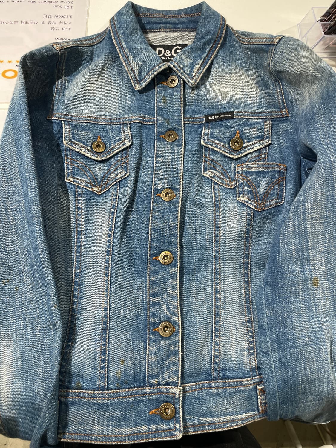 돌체 앤 가바나 중청 크롭 워싱 데님 자켓 상품이미지10